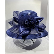Mujers Giovannio Brand Navy Blue Wide Brim Dress Hat Special Ocassion Church Hat  eb-41896765